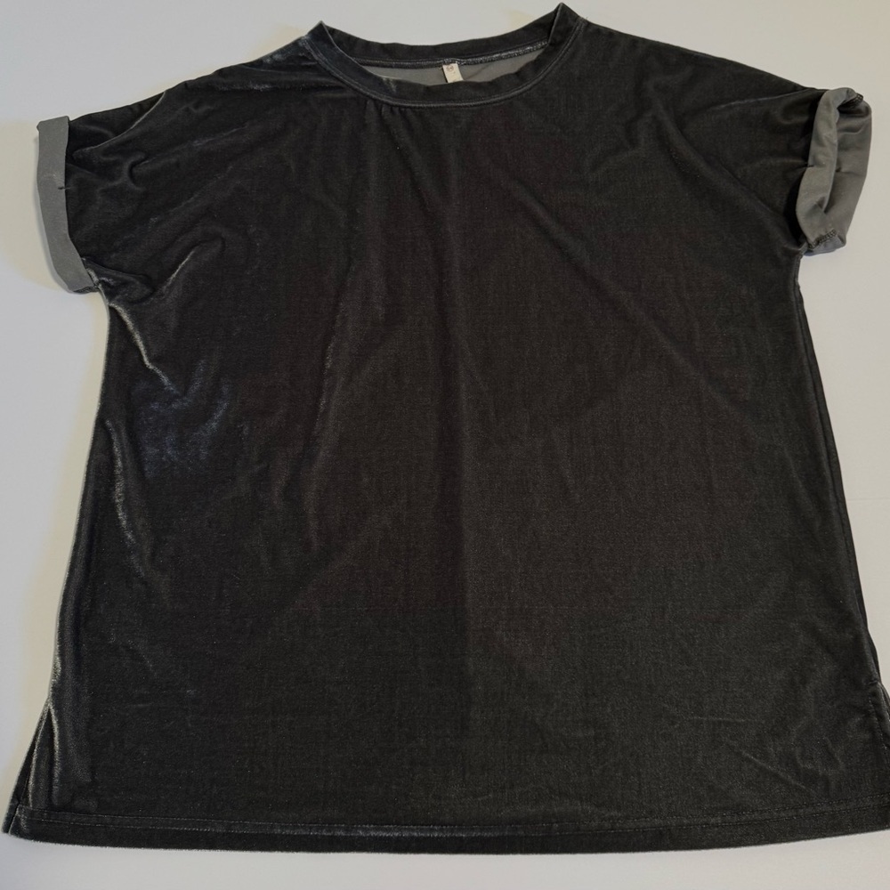 WISHLIST woman’s dark gray velvet shirt s/m